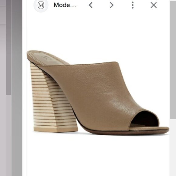 Mercedes Castillo Izar Mule In Taupe Leather Women' Taupe Slide Sandals 7 - Picture 1 of 12